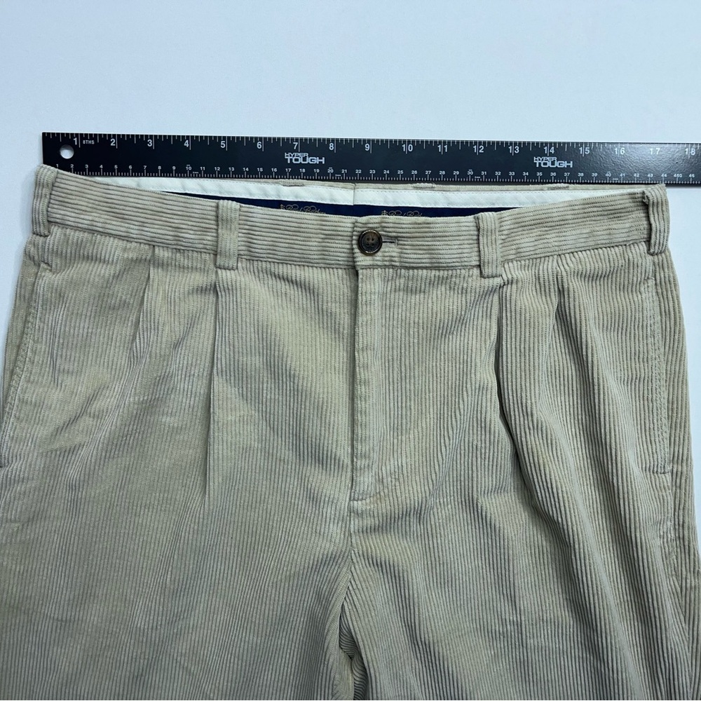 Brooks Brothers Corduroy Pants Mens Size 36x30 Elliot Fit Pleated Cuffed Preppy - Picture 7 of 12